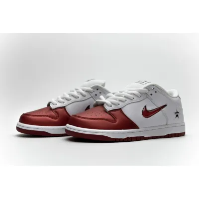Pkgod Nike SB Dunk Low Supreme White Red  02
