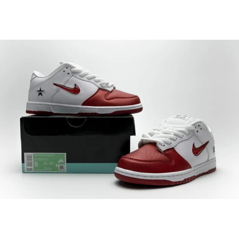 Pkgod Nike SB Dunk Low Supr White Red 