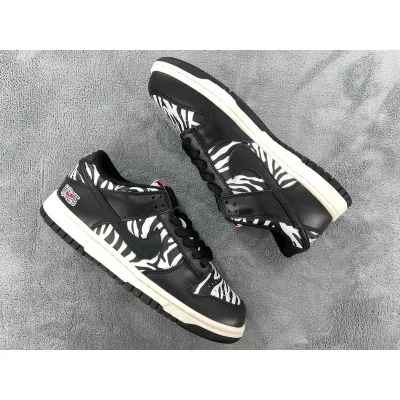 Pkgod Quartersnacks x Nike SB Dunk Low Zebra 01