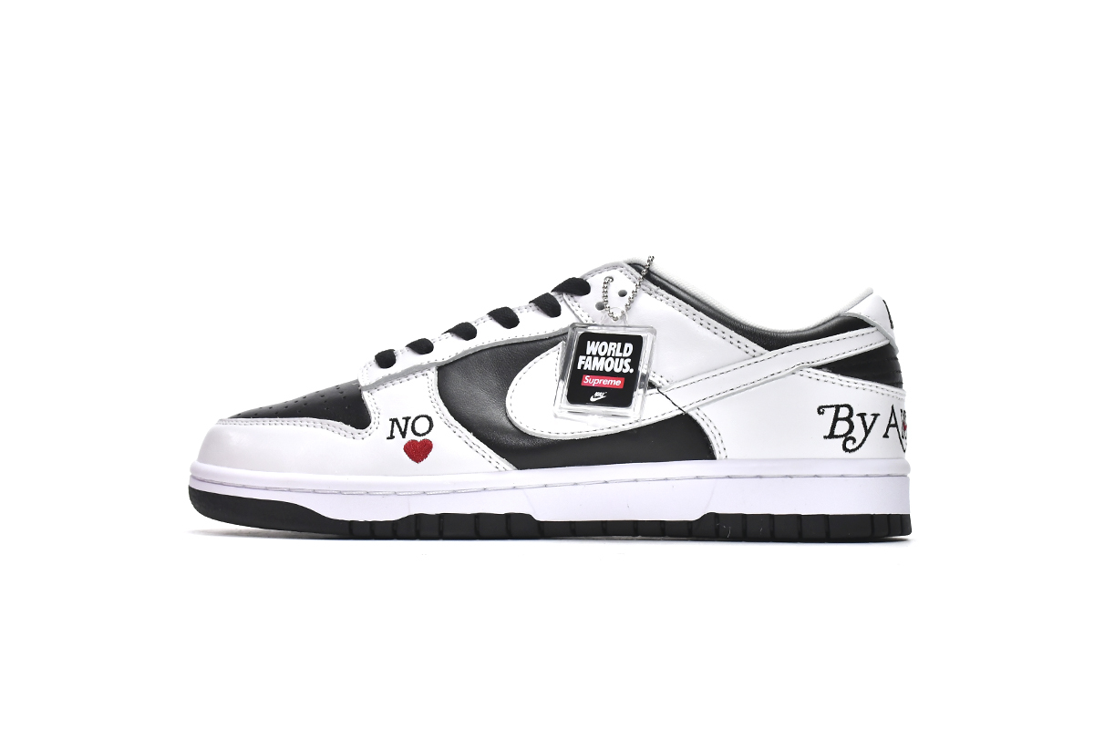    Stockxshoes Special Sale &Supr x Nike SB Dunk Low By Any Means White Black(DM Batch）