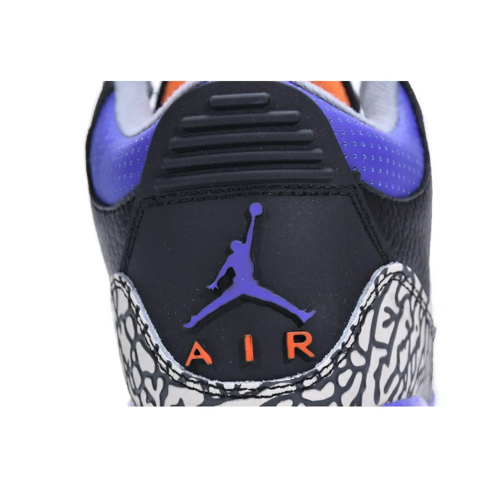 XP Factory Sneakers &Jordan 3 Retro Black Court Purple CT8532-050​