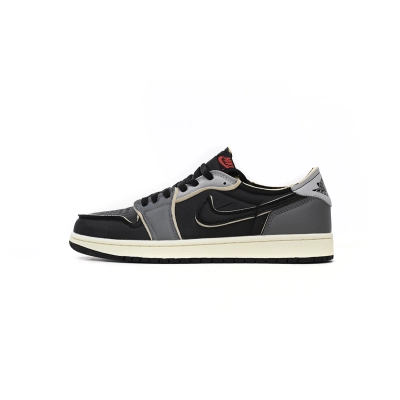    Pkgod Air Jordan 1 Low OG EX Black Smoke Grey 01