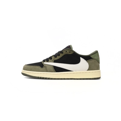 Pkgod Air Travis Scott x Air Jordan 1 Low Green Barb 01