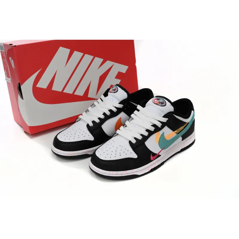 Pkgod Nike Dunk Low Multiple Swooshes White Washed Teal