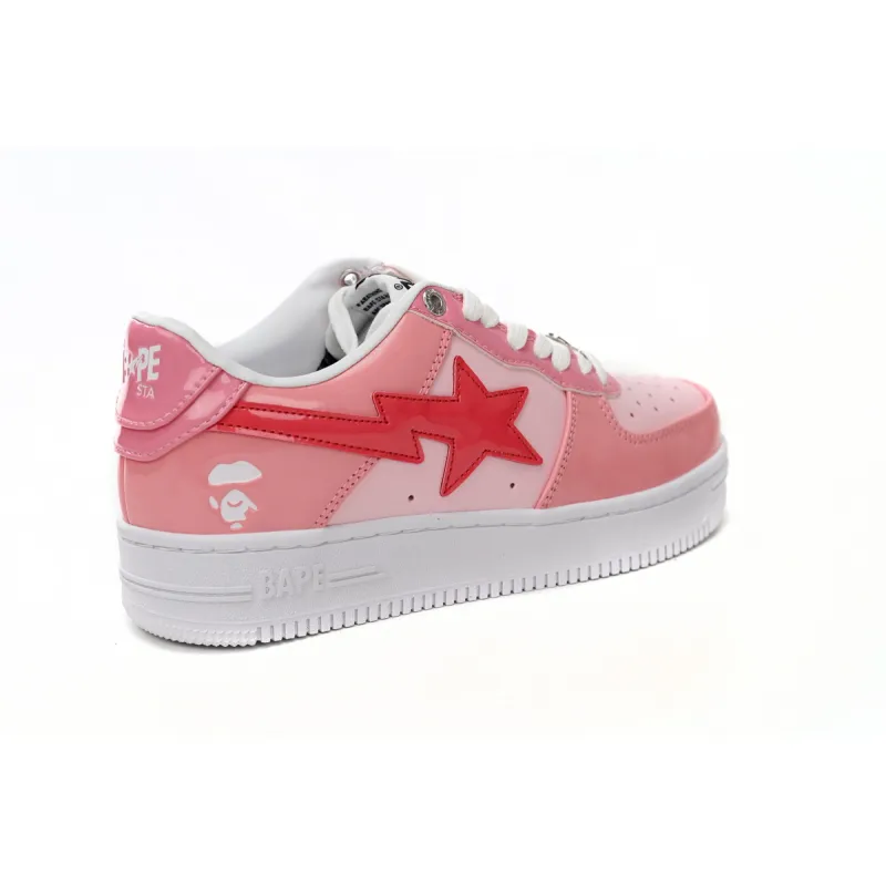 Zafa Wear  A Bathing Ape Bape Sta Low Pink Paint Leather