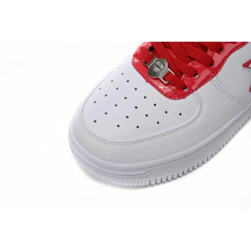 Zafa Wear A Bathing Ape Bape Sta Patent Leather White Red