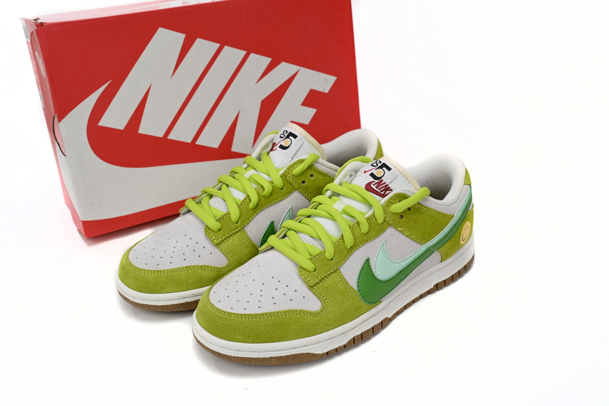     Nk SB Dunk Low "85" Gray Green Apple Double Hook