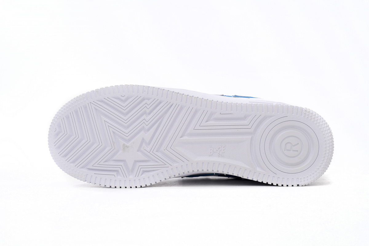 Zafa Wear A Bathing Ape Bape Sta Patent Leather White Blue