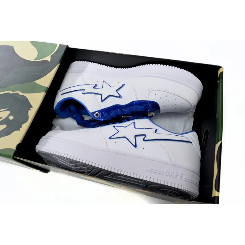 Zafa Wear A Bathing Ape Bape Sta Patent Leather White Blue