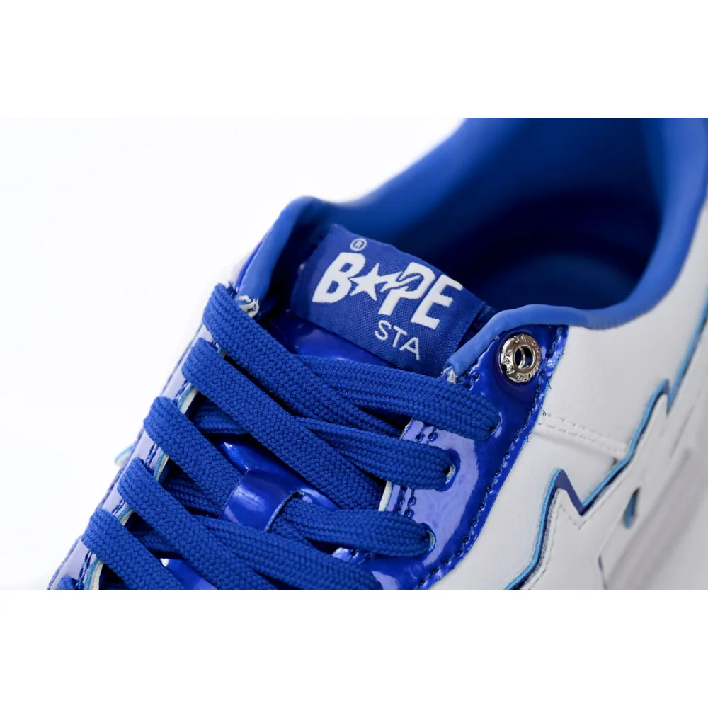 Zafa Wear A Bathing Ape Bape Sta Patent Leather White Blue