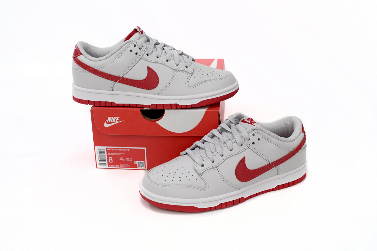 XP Factory Sneakers &Air Nike Dunk Low Vast Grey Varsity Red FJ0832-011
