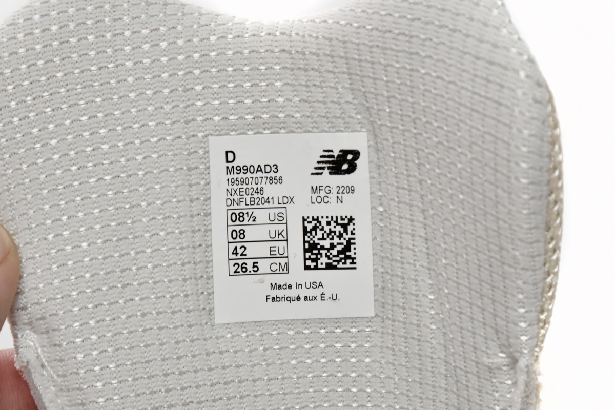 Pkgod New Balance 990v3 MiUSA Teddy Santis Moonbeam