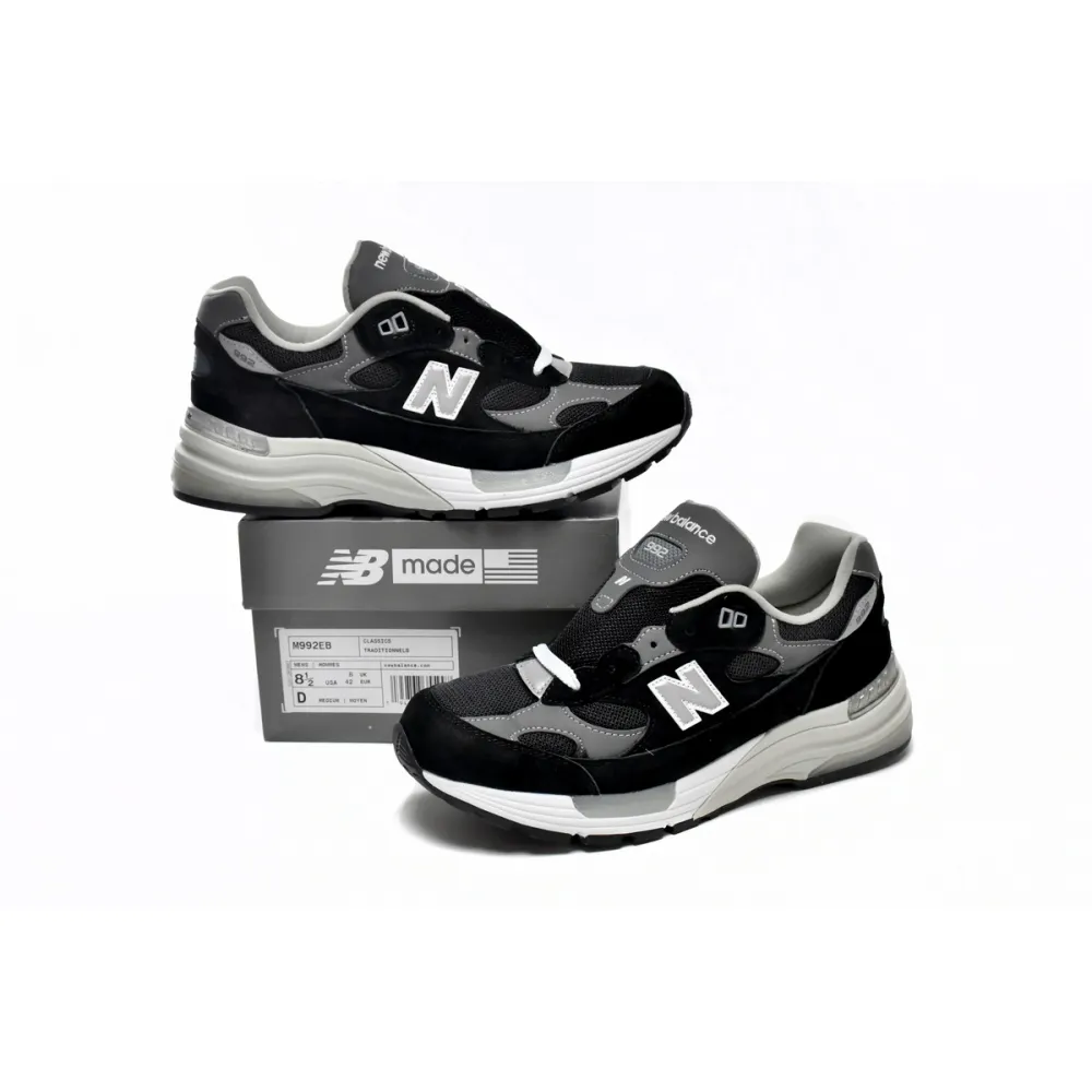 Pkgod New Balance 992 Black Grey Suede