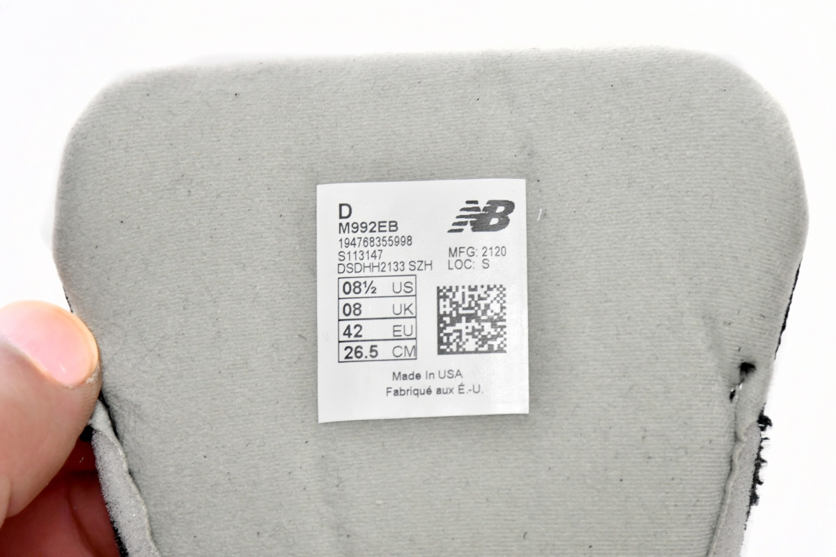Pkgod New Balance 992 Black Grey Suede