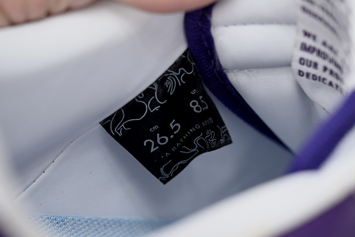 Zafa Wear  A Bathing Ape Bape Sta Low White Purple