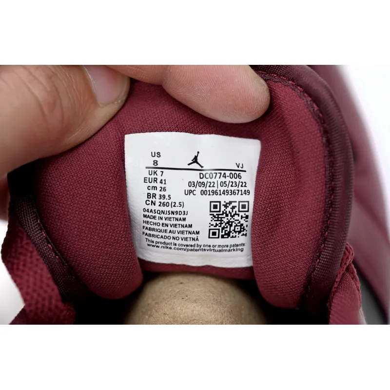 Pkgod Air Jordan 1 Low Black Dark Beetroot
