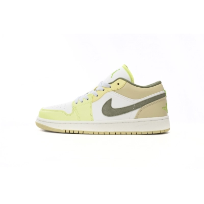 Pkgod Air Jordan 1 Low Sail White Oil Green 01