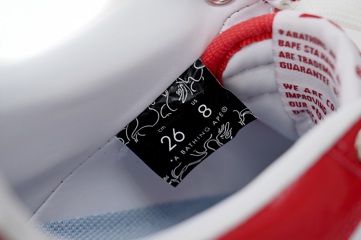 Zafa Wear  A Bathing Ape Bape Sta Low Red And White Mirror Surface