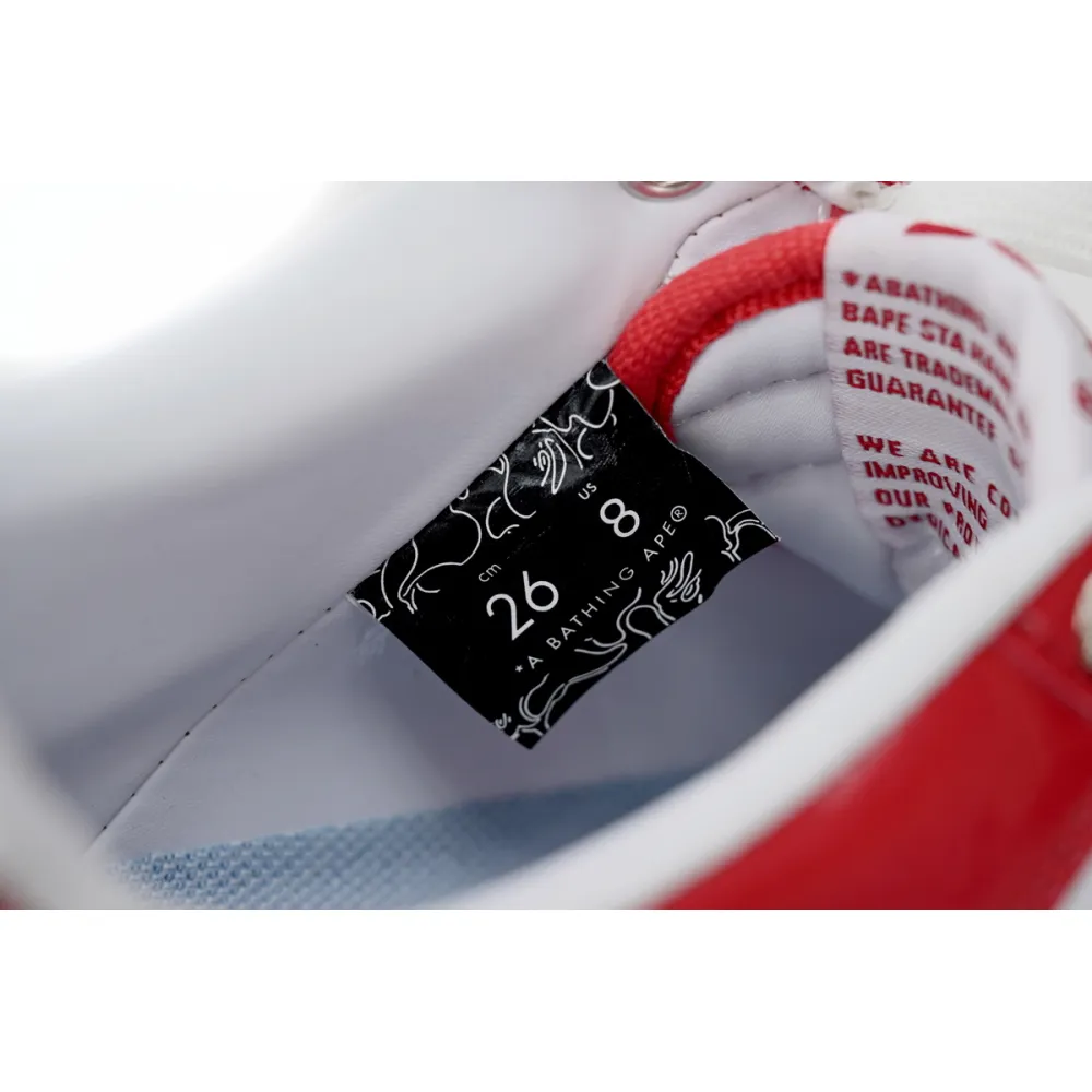 Zafa Wear  A Bathing Ape Bape Sta Low Red And White Mirror Surface