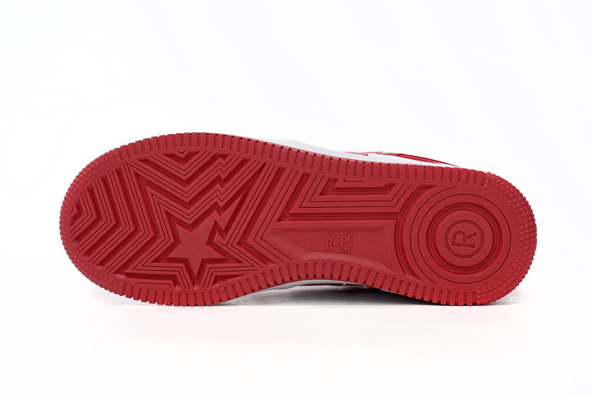 Zafa Wear  A Bathing Ape Bape Sta Low Red And White Mirror Surface
