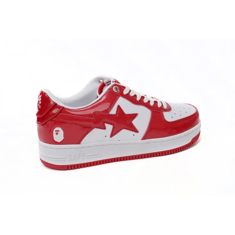 Zafa Wear  A Bathing Ape Bape Sta Low Red And White Mirror Surface