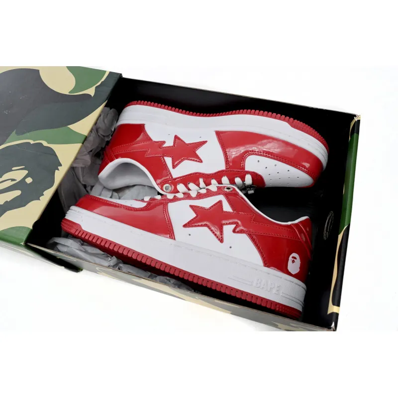 Zafa Wear  A Bathing Ape Bape Sta Low Red And White Mirror Surface