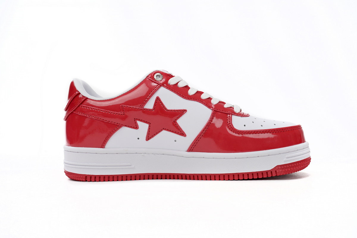 Zafa Wear  A Bathing Ape Bape Sta Low Red And White Mirror Surface