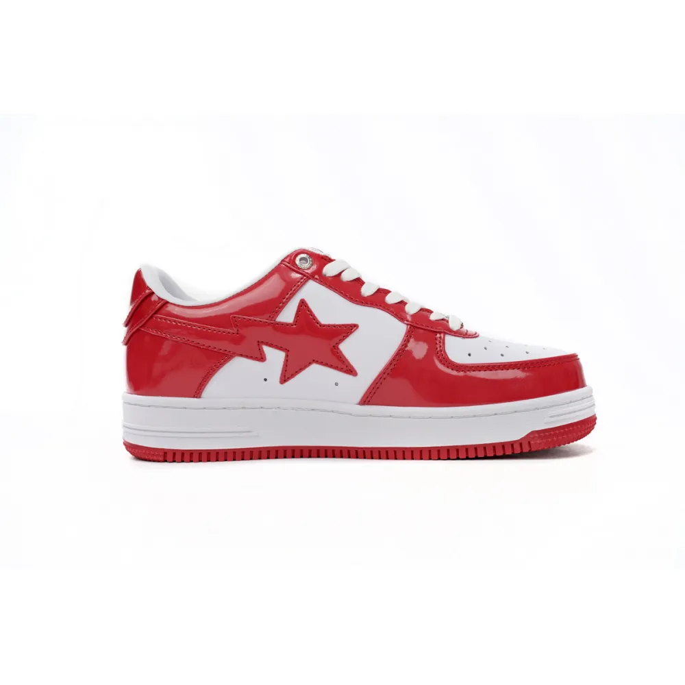 Zafa Wear  A Bathing Ape Bape Sta Low Red And White Mirror Surface