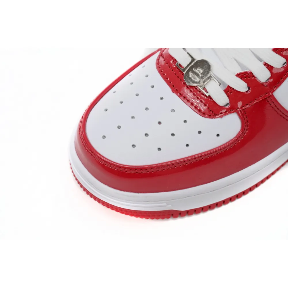 Zafa Wear  A Bathing Ape Bape Sta Low Red And White Mirror Surface