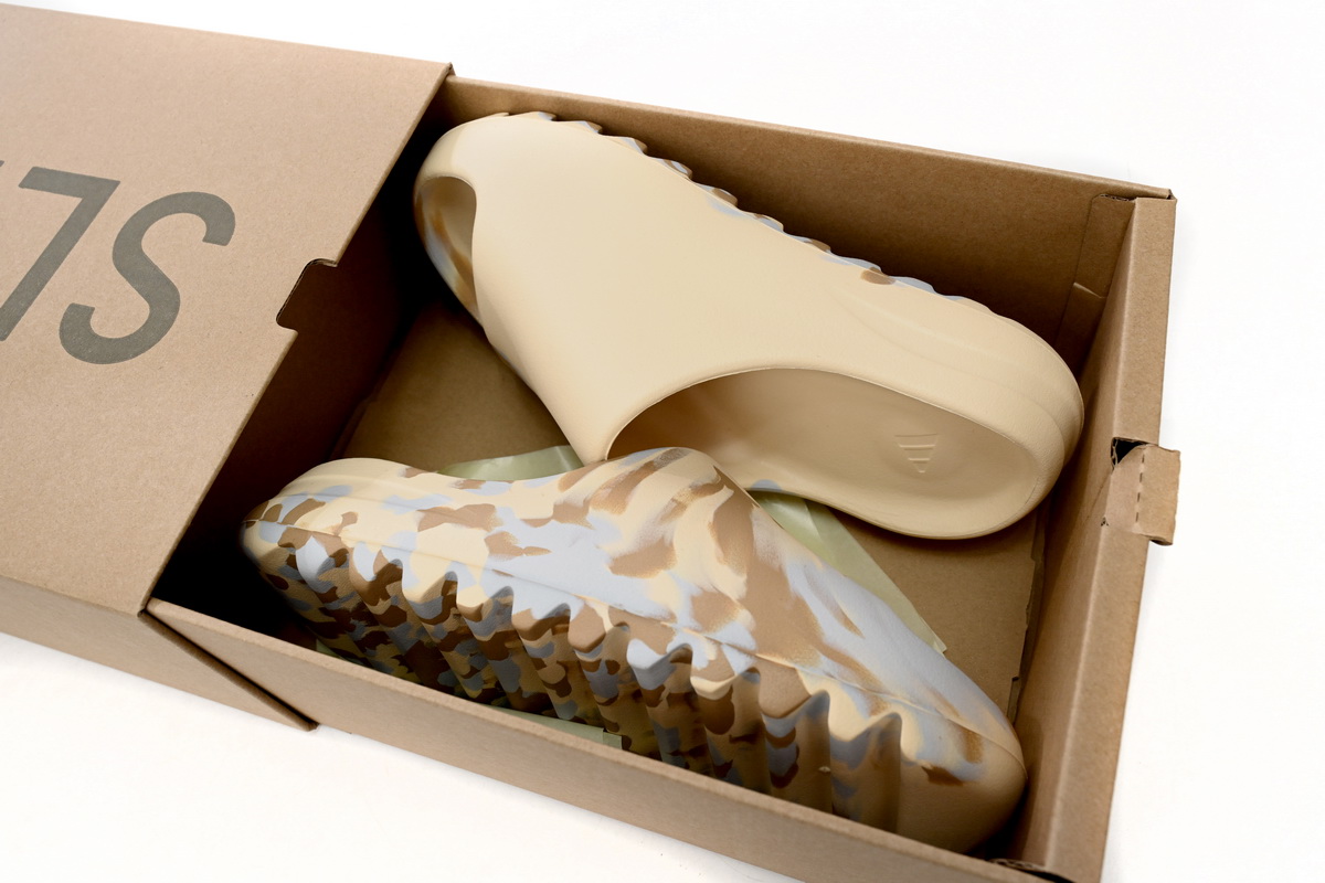    Pkgod adidas Yeezy Slide Enflame Oil Painting White Yellow