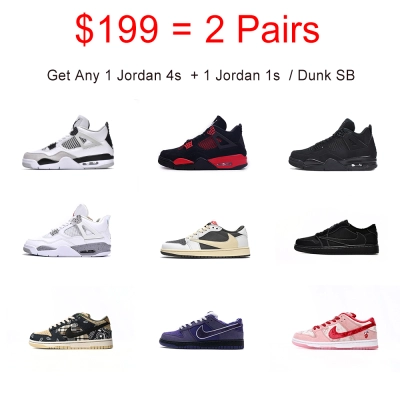 {Hot Sale Combination}Top Quality Pkgod Air Jordan 4s & Dunk Low&Jordan 1  low - 2 Pairs 01