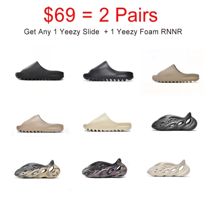 {Hot Sale Combination}Top Quality Pkgod Yeezy Slide& Yeezy Foam RNNR - 2 Pairs 01