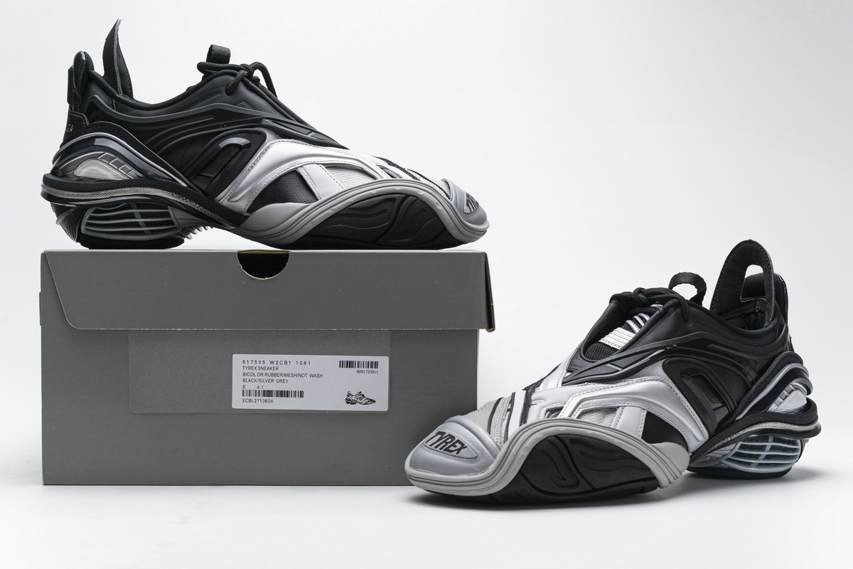 Zafa Wear  Balenciaga Tyrex 5.0 Sneaker Black Silver