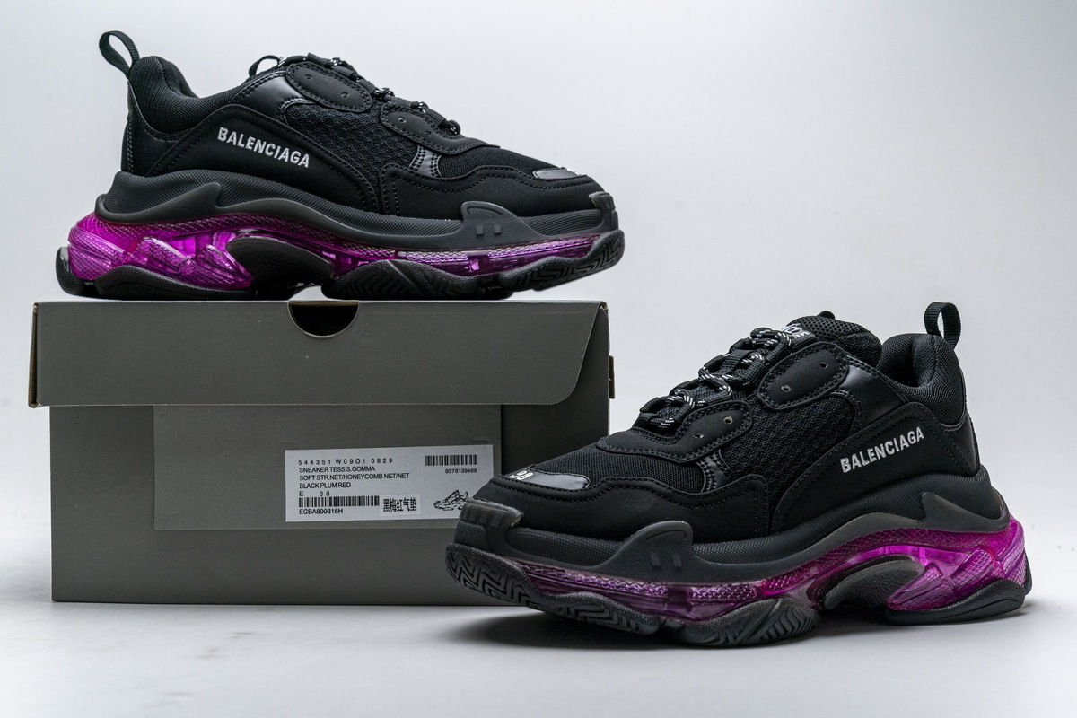    Balenciaga Triple S Black Plum Red