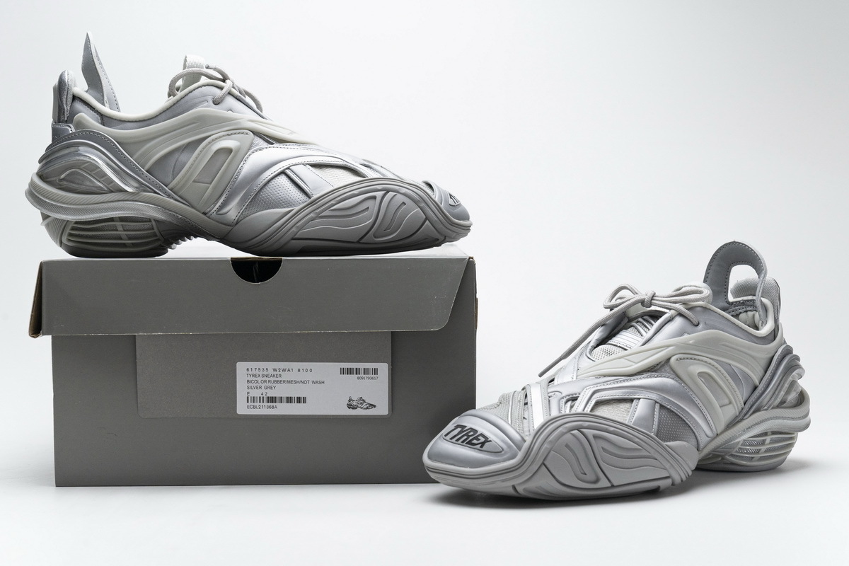 Zafa Wear Balenciaga Tyrex 5.0 Sneaker Silver
