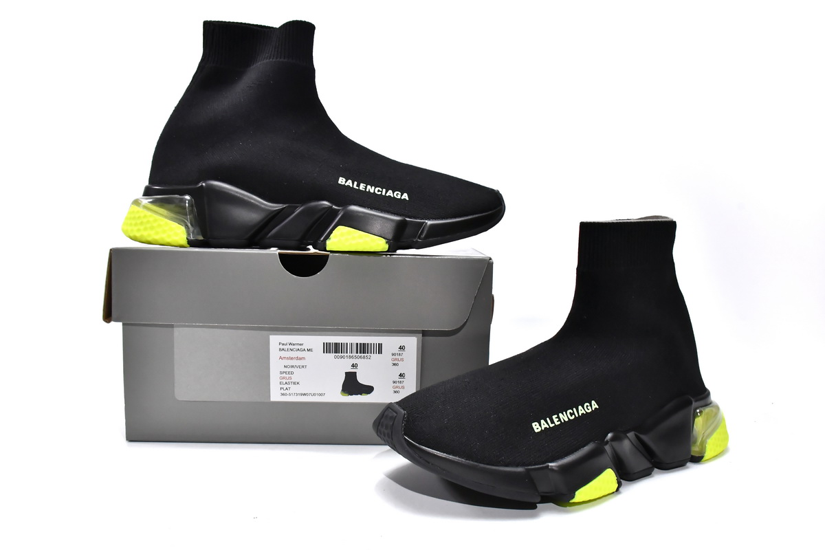 Pkgod  Balenciaga Speed Trainer Black Green