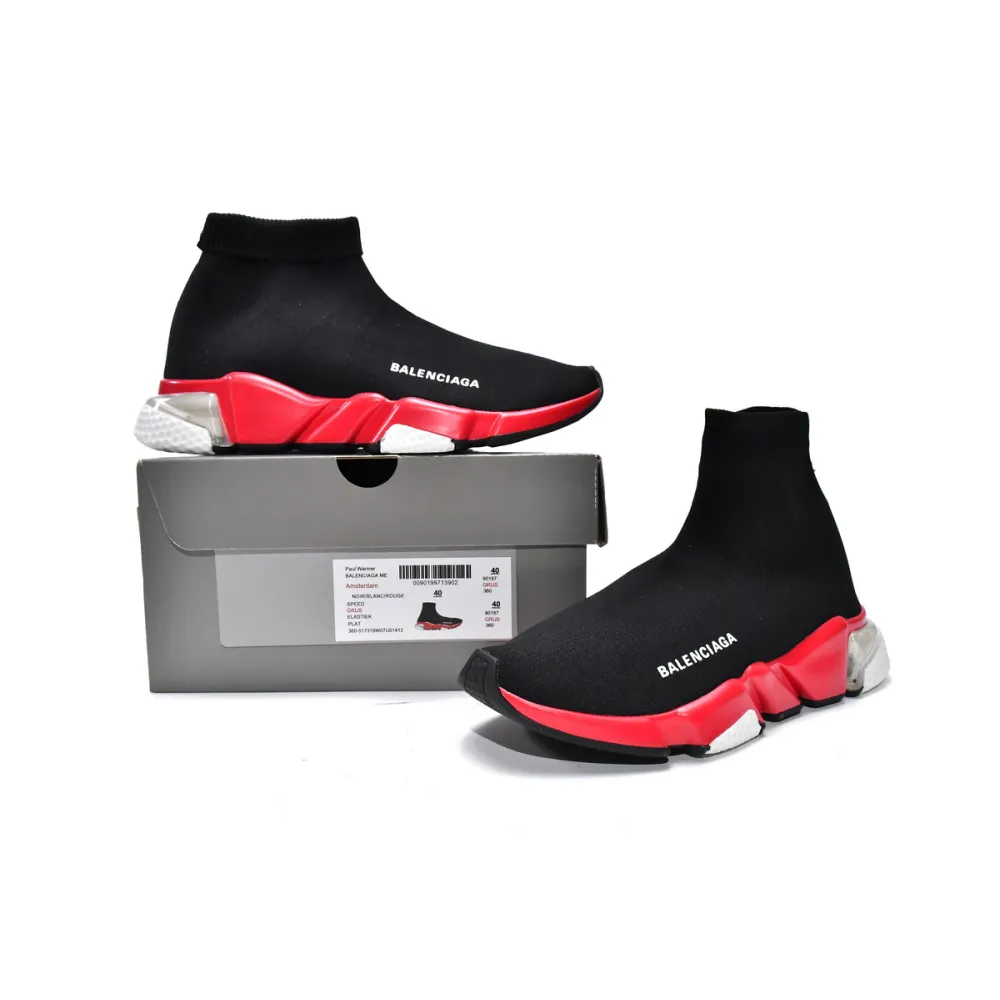 Pkgod Balenciaga Speed Trainer Black Red 2.0