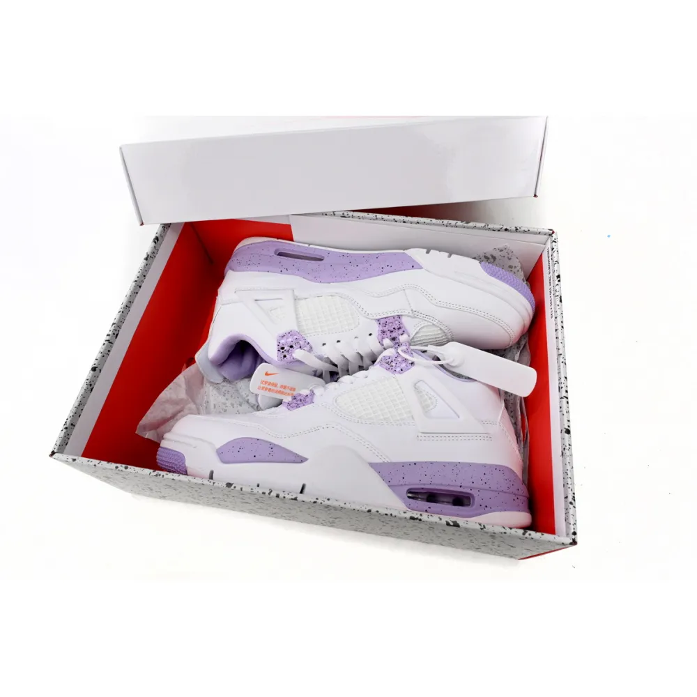 Pkgod Air Jordan 4 White Purple Oreo  