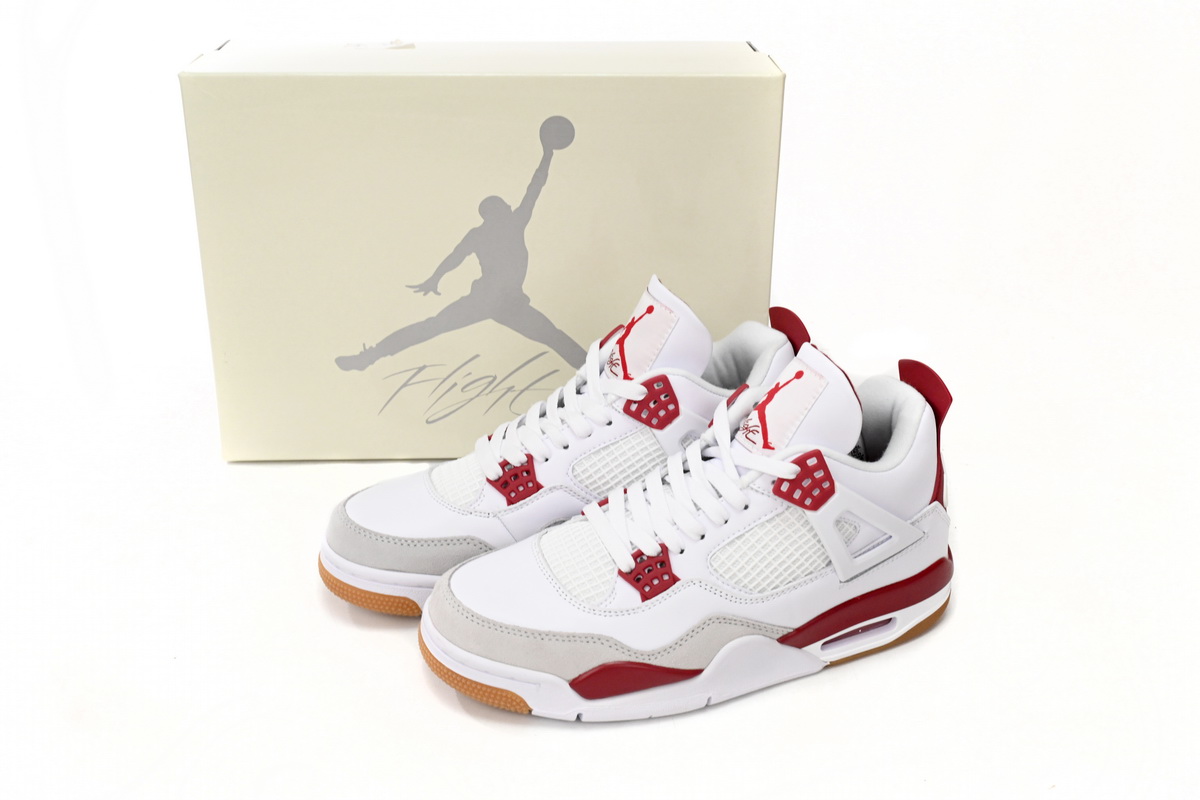    XP Factory Sneakers & Air Nike SB x Air Jordan 4 White Red DR5415-160