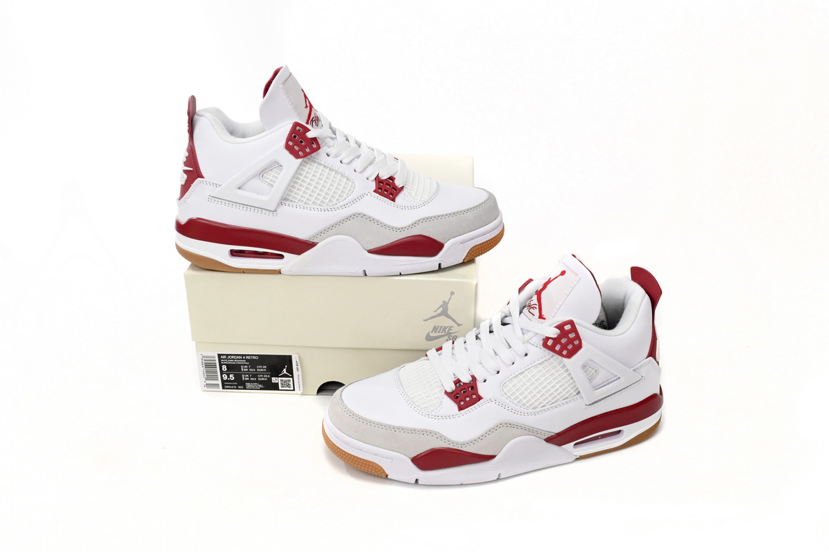    XP Factory Sneakers & Air Nike SB x Air Jordan 4 White Red DR5415-160