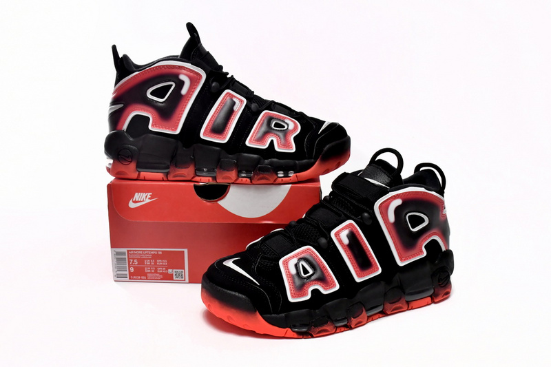 Pkgod Nike Air More Uptempo Black White Laser Crimson