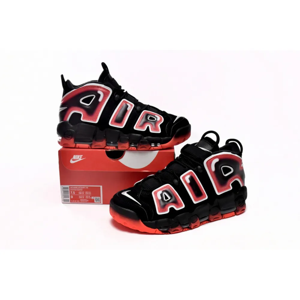 Pkgod Nike Air More Uptempo Black White Laser Crimson