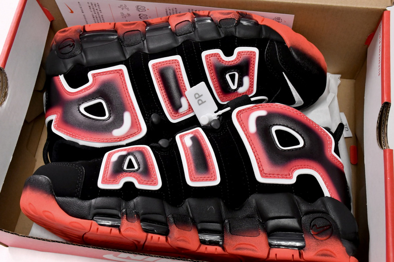 Pkgod Nike Air More Uptempo Black White Laser Crimson