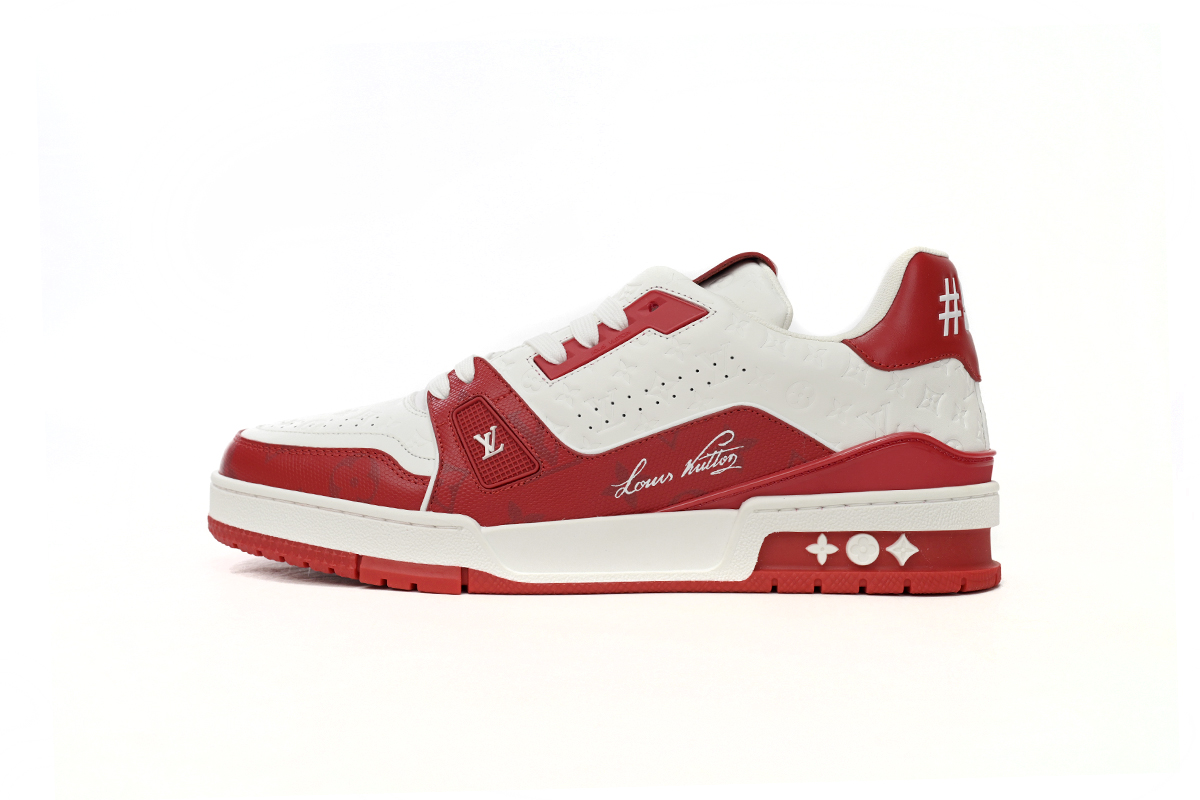 Louis Vuitton Trainer #54 Signature Red White 1AANFH