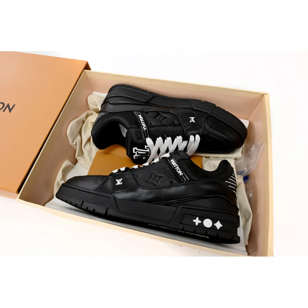 Louis Vuitton Trainer Black Embossed Monogram