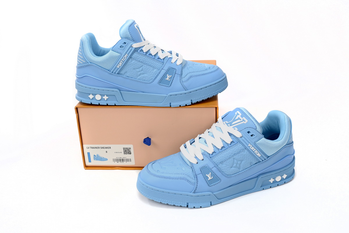 Zafa Wear Louis Vuitton Trainer Blue Embossed Monogram