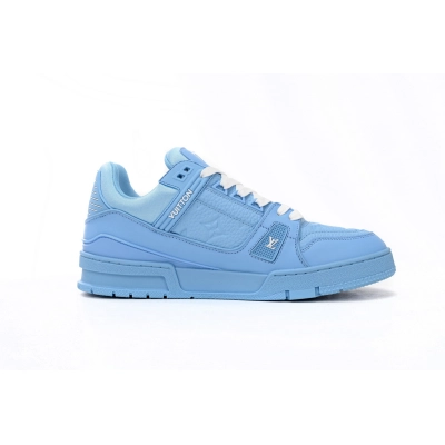 Louis Vuitton Trainer Blue Embossed Monogram 02