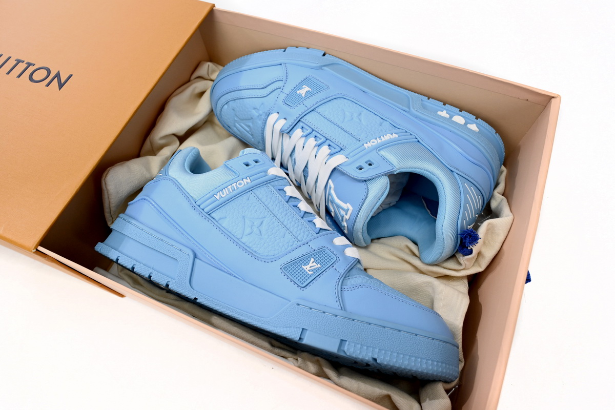 Zafa Wear Louis Vuitton Trainer Blue Embossed Monogram