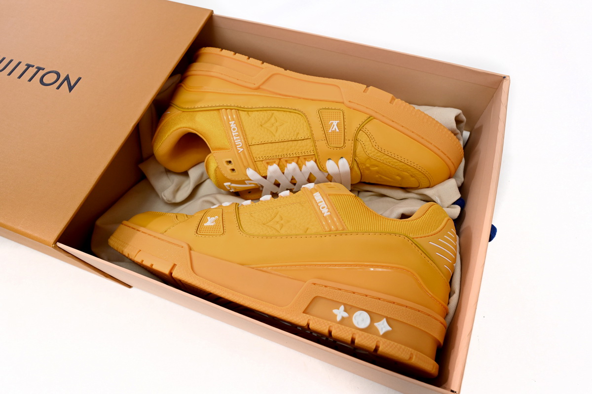 Zafa Wear Louis Vuitton Trainer Yellow Embossed Monogram
