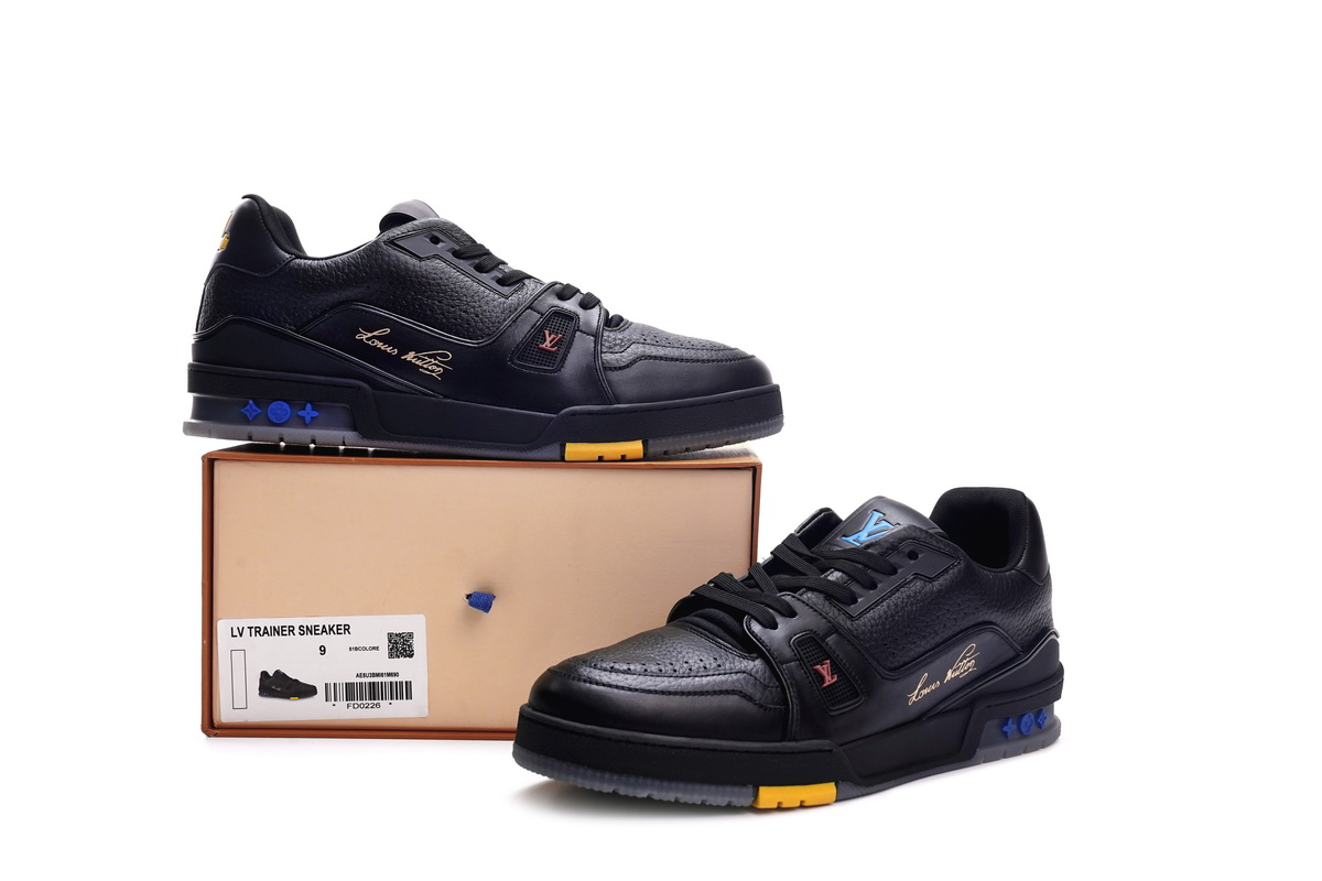 Zafa Wear Louis Vuitton Trainer Black Litchi Pattern